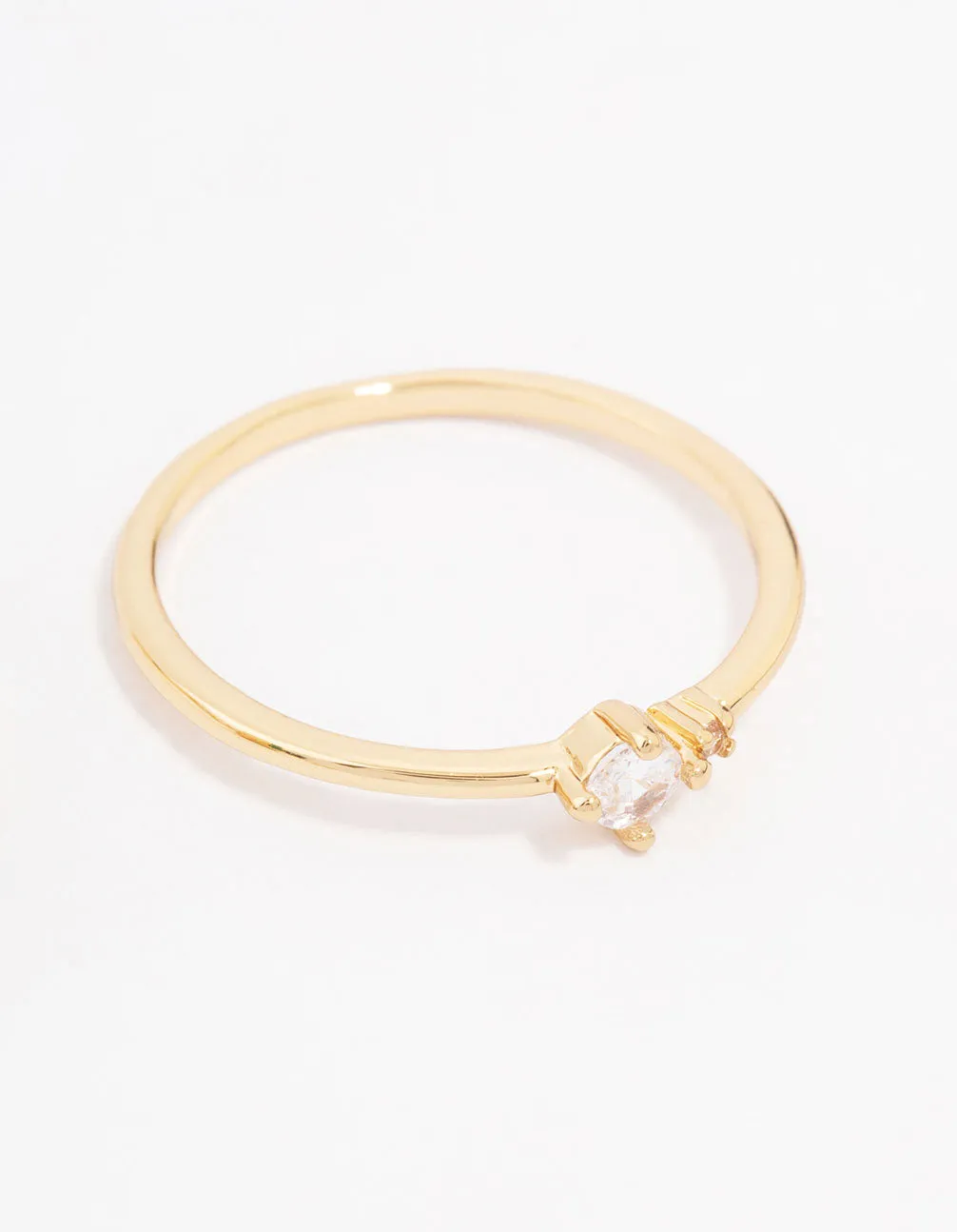 Gold Plated Elegant Pear Triple Stacking Ring