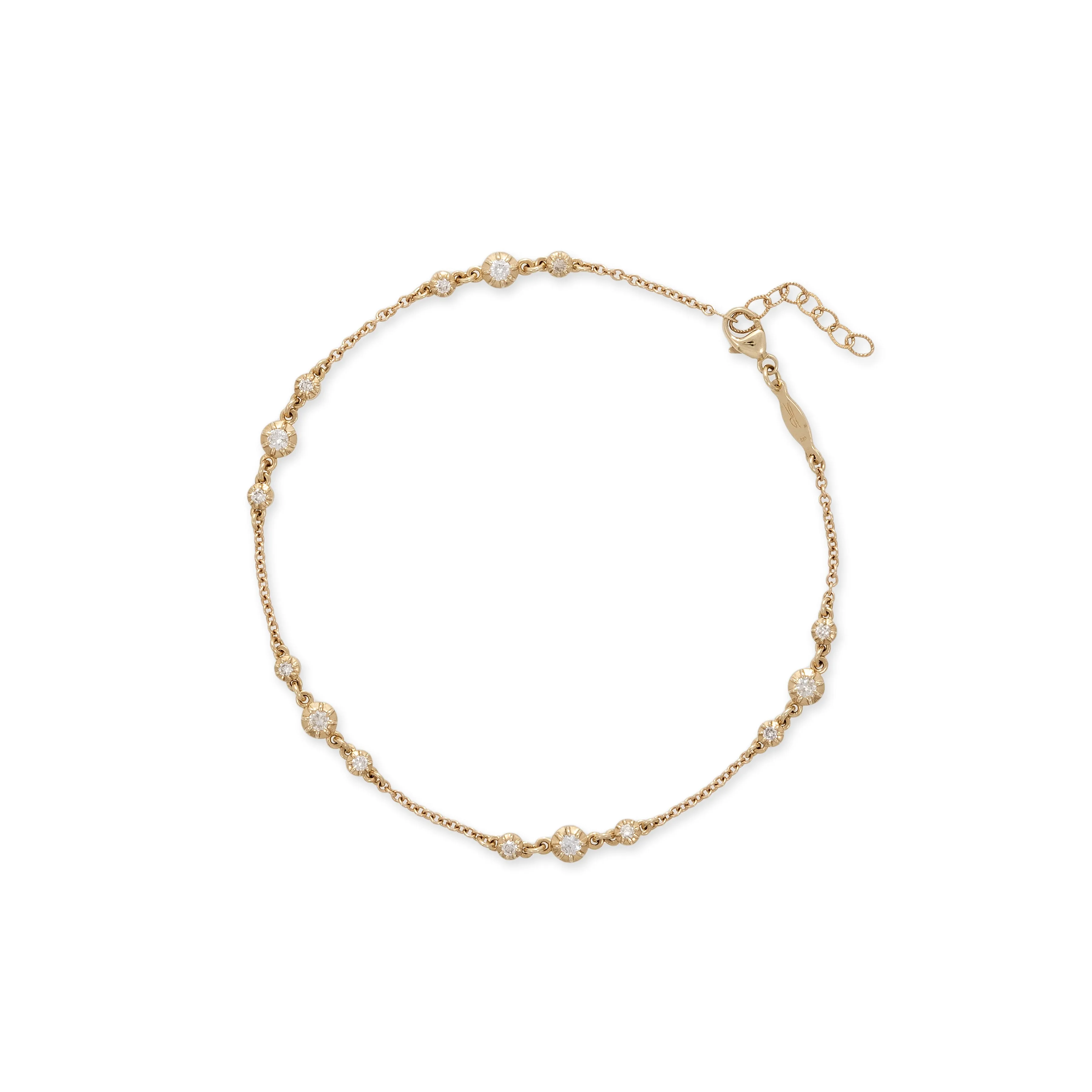 GRADUATED 3X5 SOPHIA DIAMOND ANKLET