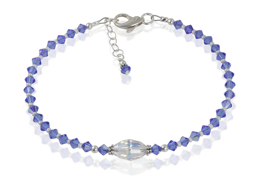 Icelyn - Something Blue Wedding Crystal Beaded Anklet