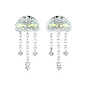 Iridescent Jellyfish Earrings Studs for Women Teen Girls