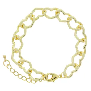 Jane Marie Heart Curb 7" Bracelet