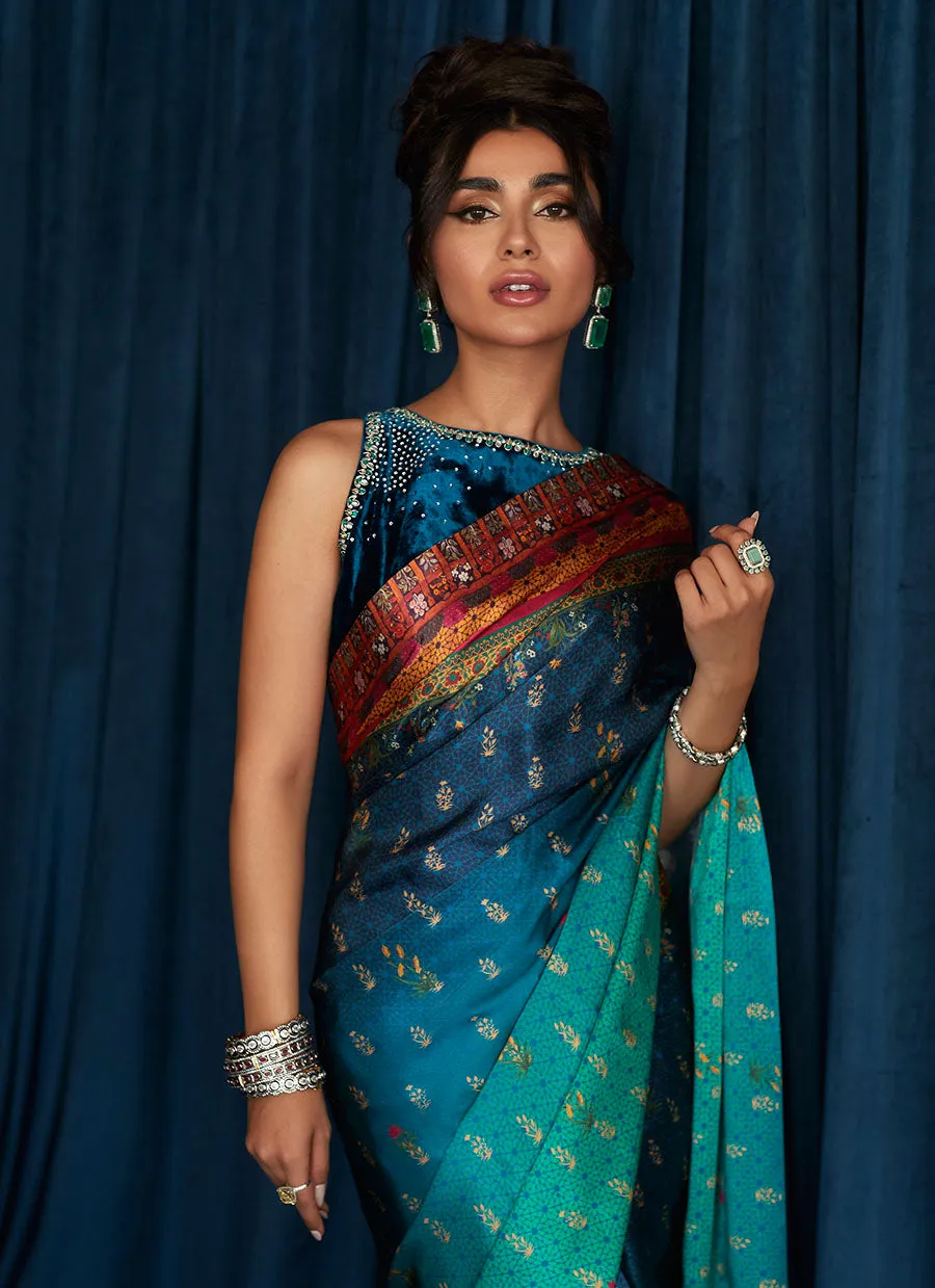 Julia Charmeuse Printed Saree