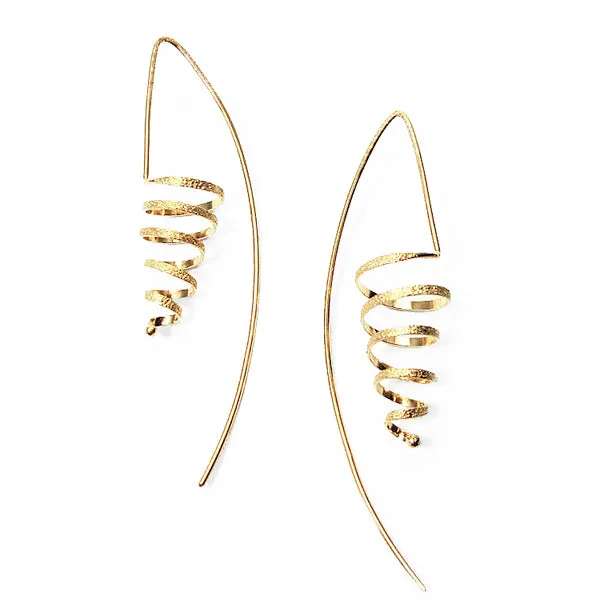 Kathleen Maley silver or gold vermeil spiral coil earrings