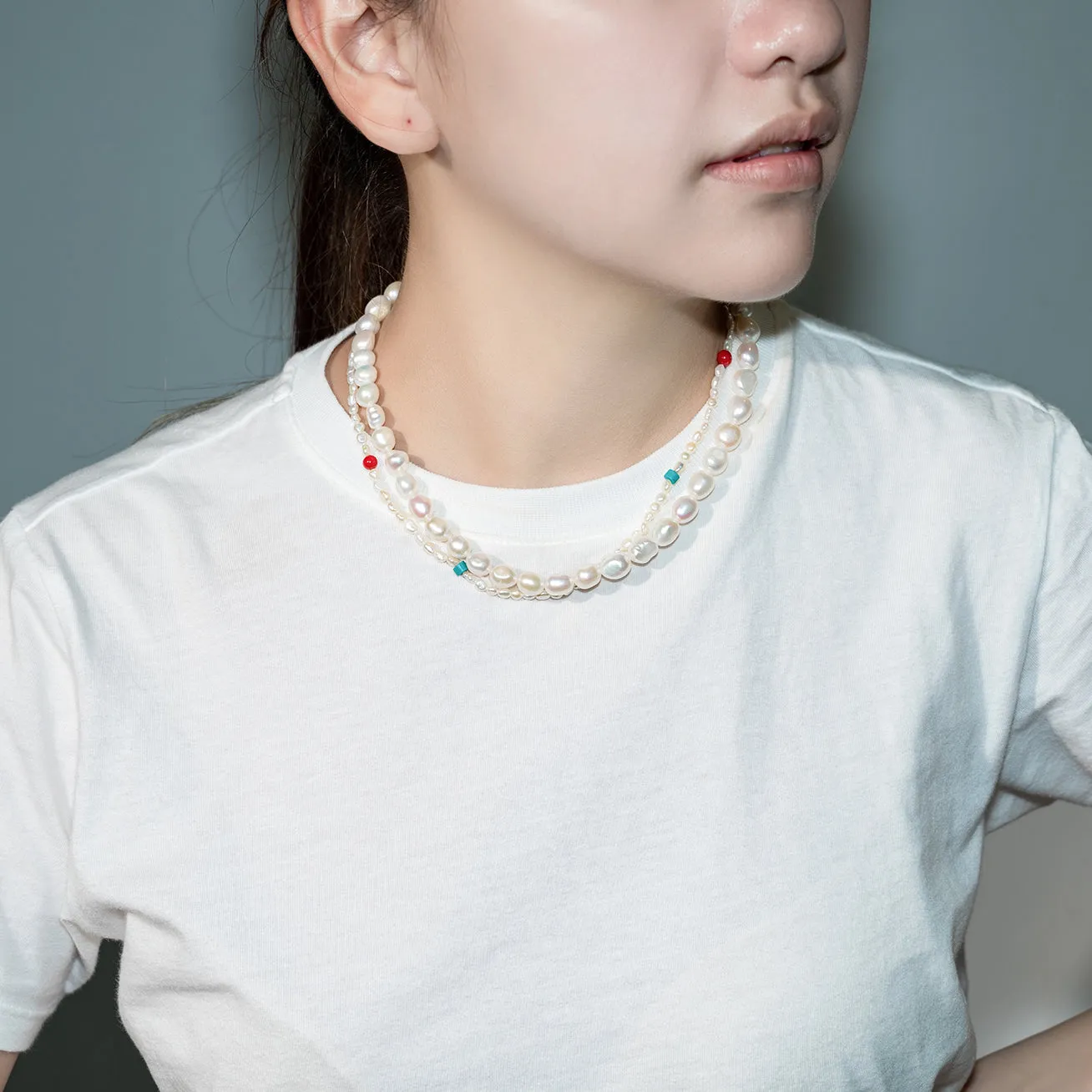 Keshi Freshwater Pearl Necklace WN00535 | Happy Summer