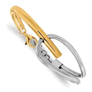 Leslie Silver Gold-tone Polish Bangle Bracelet