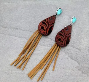 Long 6.5” leather earrings