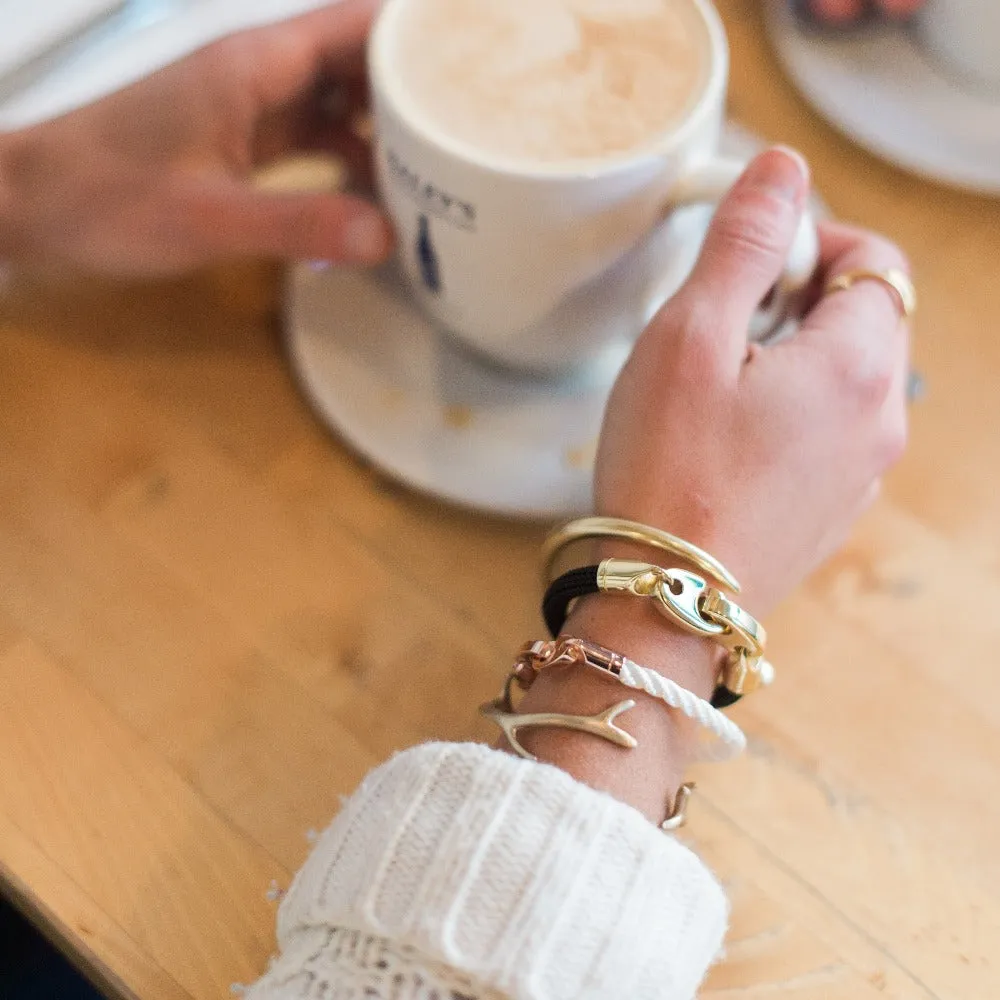 Lure Single Wrap Rope Bracelet with Rose Gold Brummels