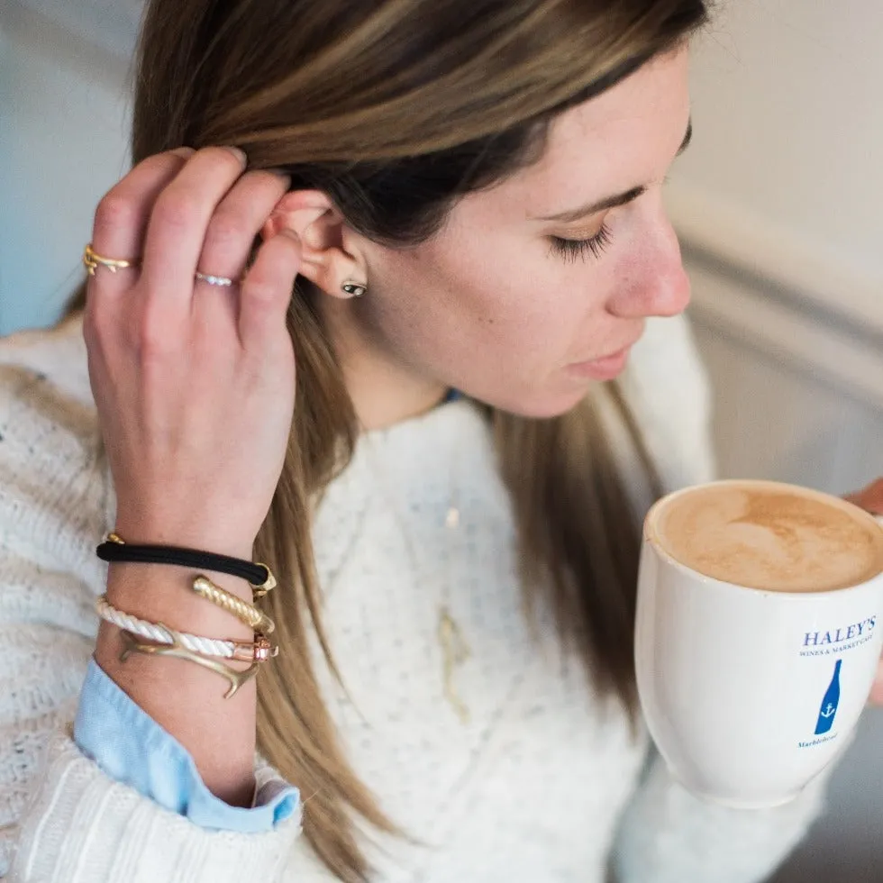 Lure Single Wrap Rope Bracelet with Rose Gold Brummels