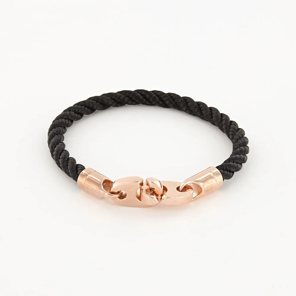 Lure Single Wrap Rope Bracelet with Rose Gold Brummels