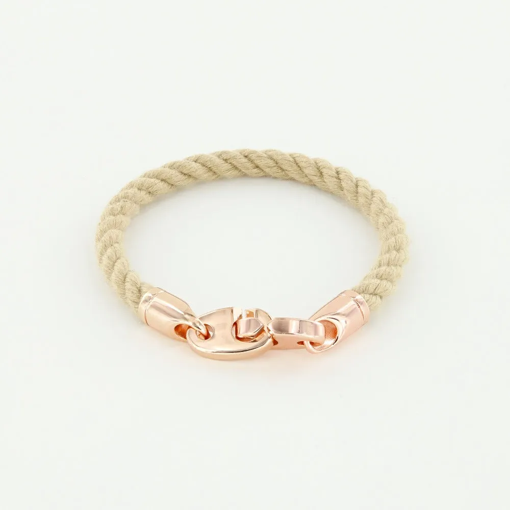 Lure Single Wrap Rope Bracelet with Rose Gold Brummels