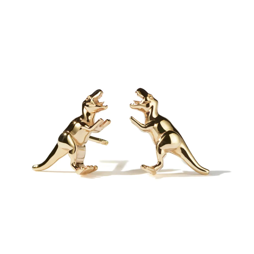 Meadowlark Dinosaur Stud Earrings - Gold Plated