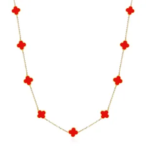 Mini Coral Clover Necklace