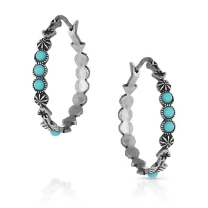 Montana Silversmiths Round N Round Turquoise Hoop Earring ER5032