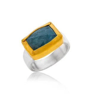 Nava Zahavi Yellow Gold Ocean Aqua Ring