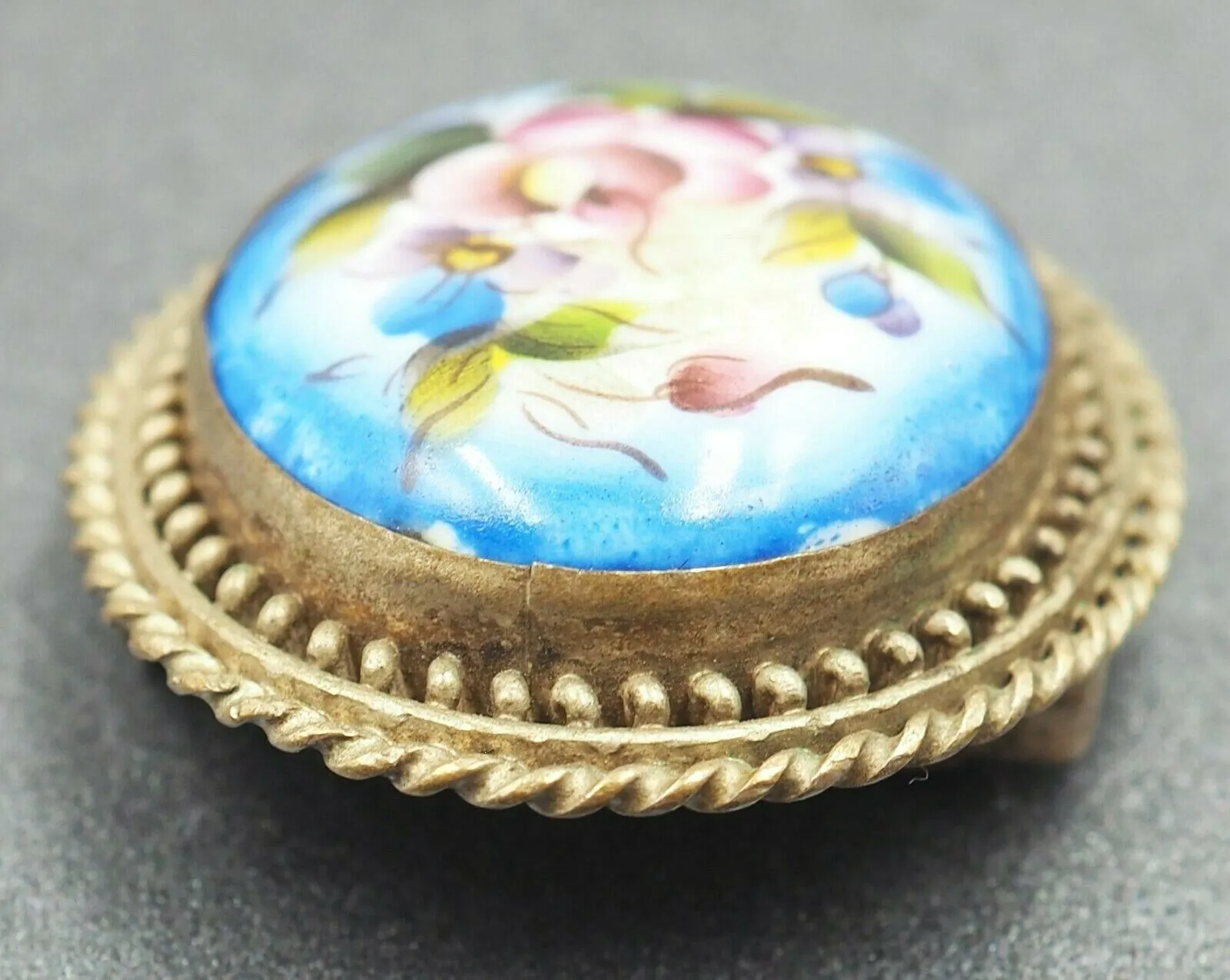 Painted Porcelain Brooch