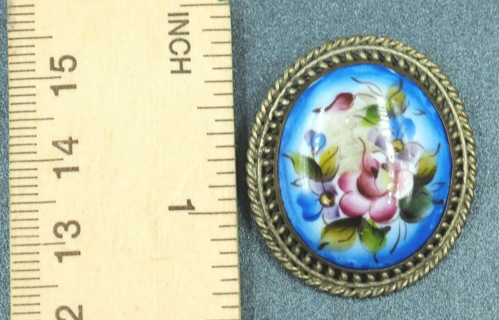 Painted Porcelain Brooch