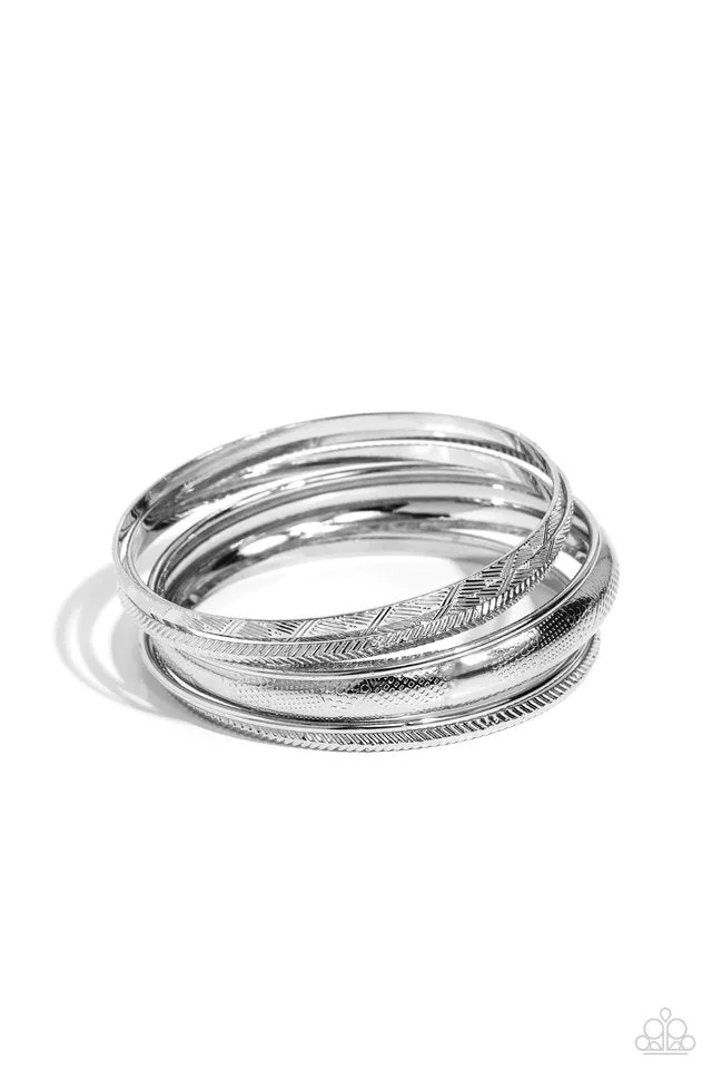 Paparazzi Bracelet ~ Stackable Stunner - Silver