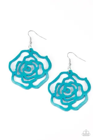 Paparazzi Earring ~ Island Rose - Blue