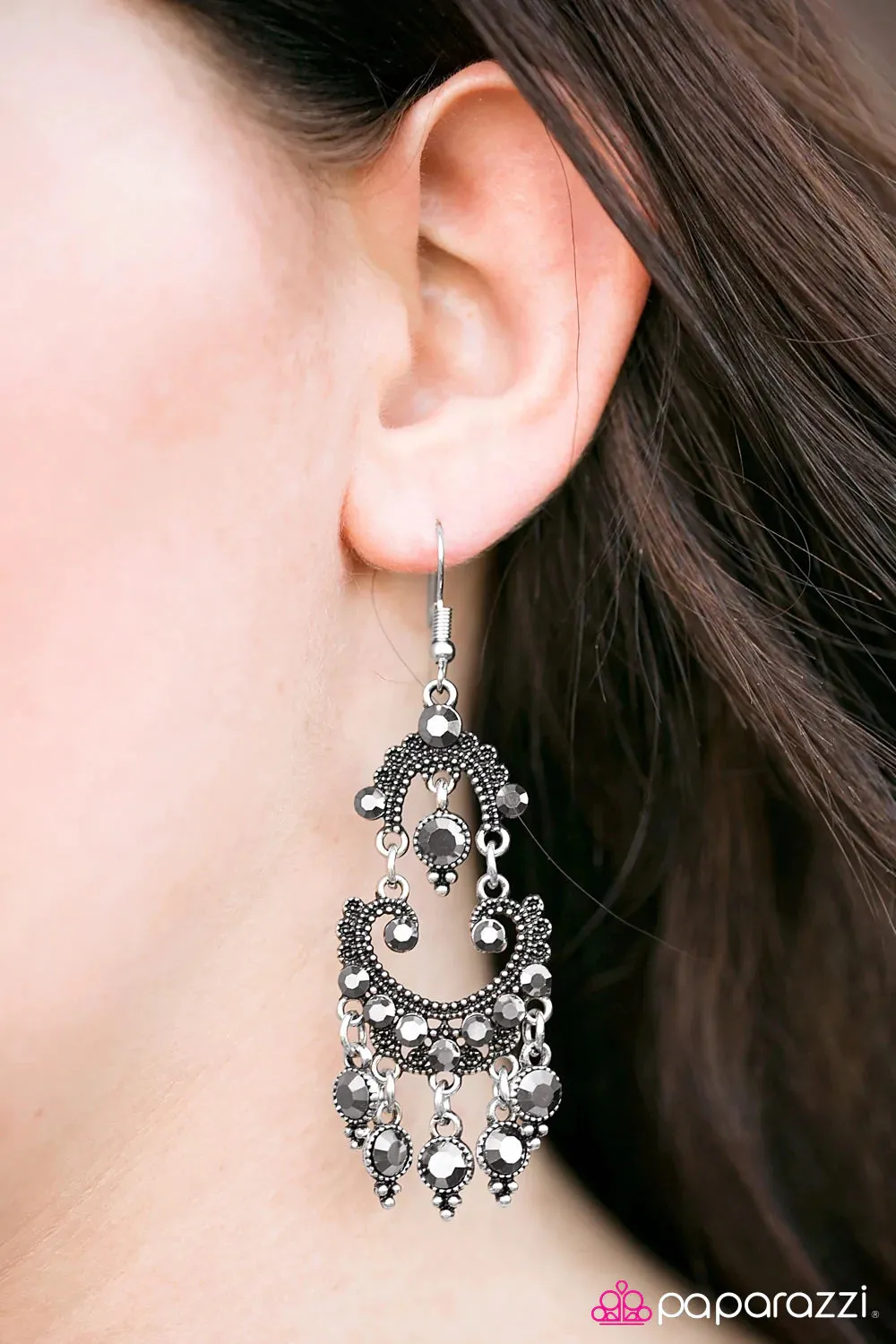 Paparazzi Earring ~ Stolen Hearts - Silver