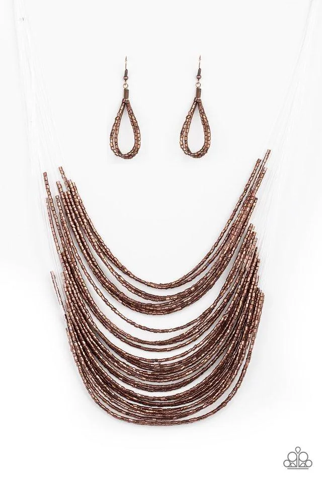 Paparazzi Necklace ~ Catwalk Queen - Copper