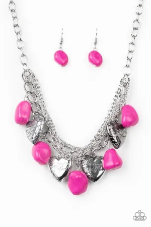 Paparazzi Necklace ~ Change Of Heart - Pink