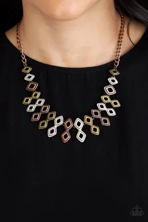 Paparazzi Necklace ~ Geocentric - Multi