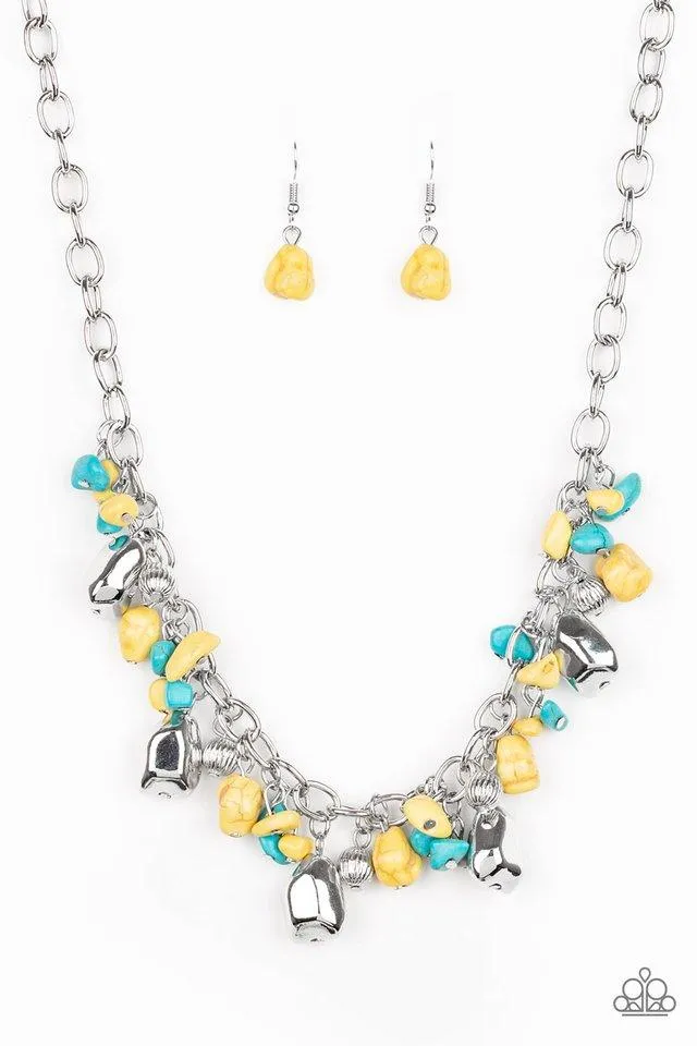 Paparazzi Necklace ~ Quarry Trail - Yellow