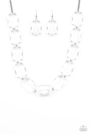 Paparazzi Necklace ~ The ICE President - White