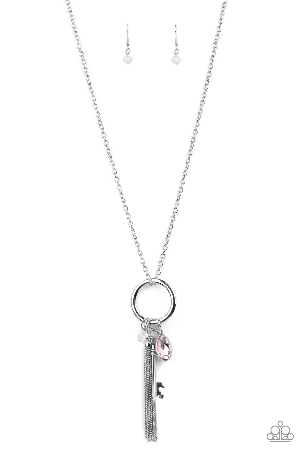 Paparazzi Unlock Your Sparkle - Pink Key Necklace