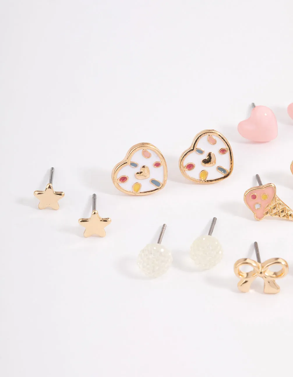 Pastel Heart & Ice Cream Earrings 8-Pack