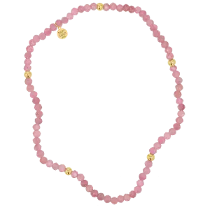 Pink Sapphire Stretch Beaded Bracelet