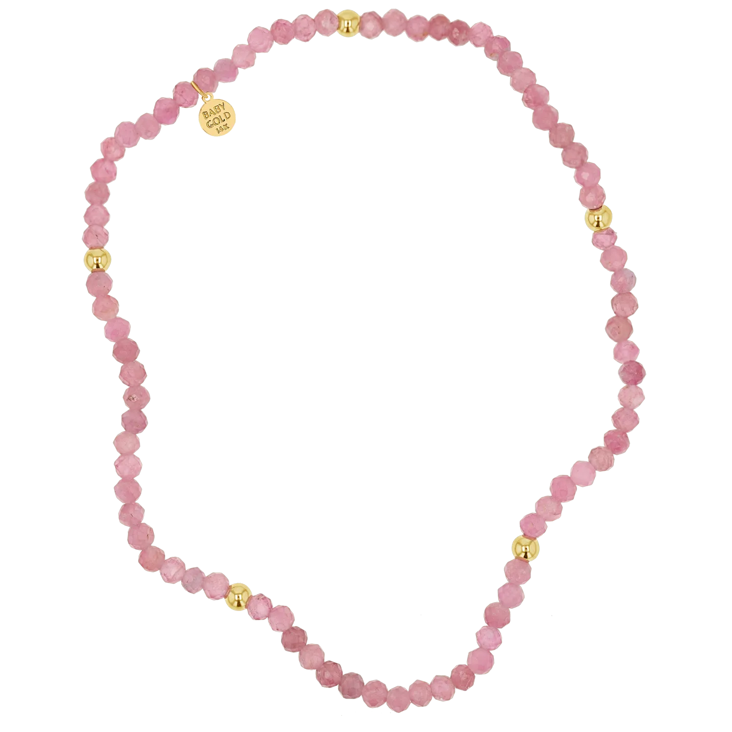 Pink Sapphire Stretch Beaded Bracelet