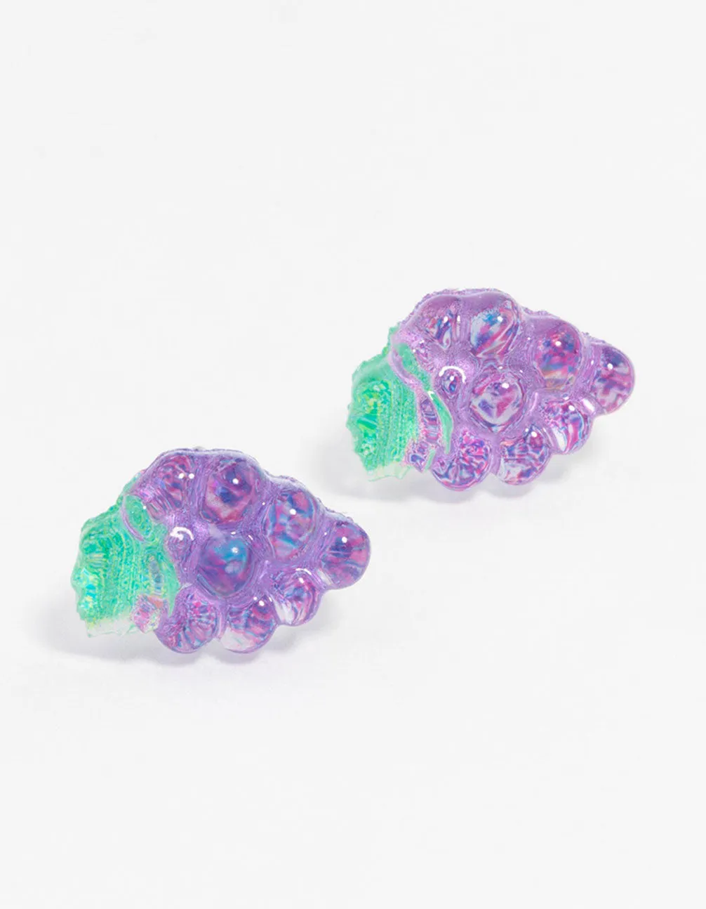 Purple  Grape Bunch Stud Earrings