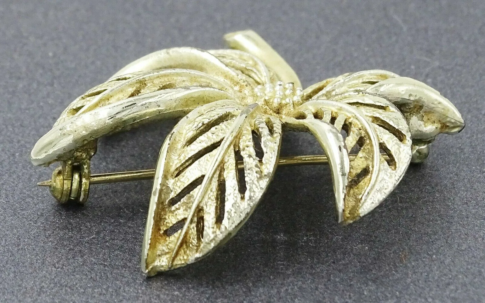 Sarah Coventry Yellow Gold Leaf Brooch