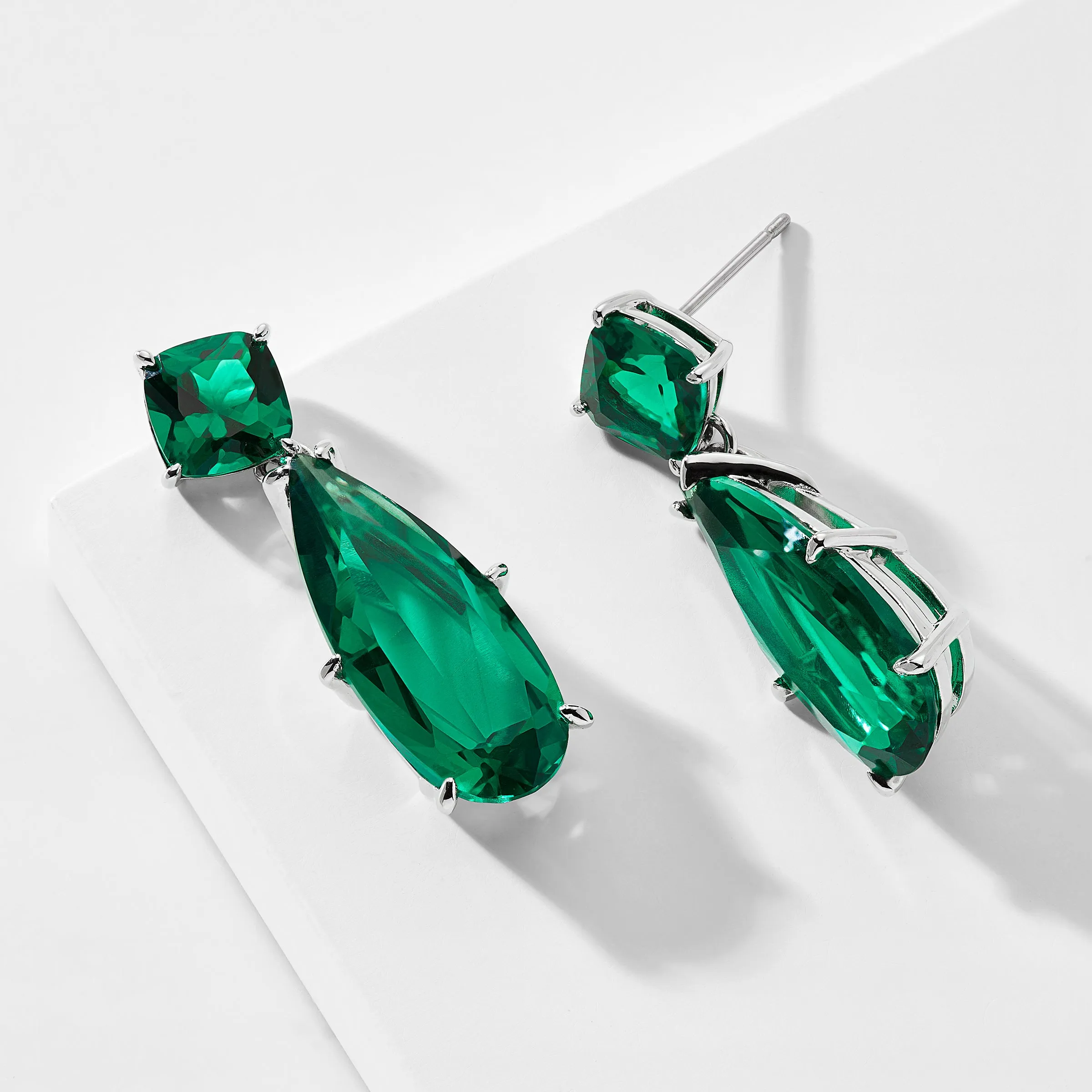 SHINE ON GREEN PEAR DROP EARRINGS