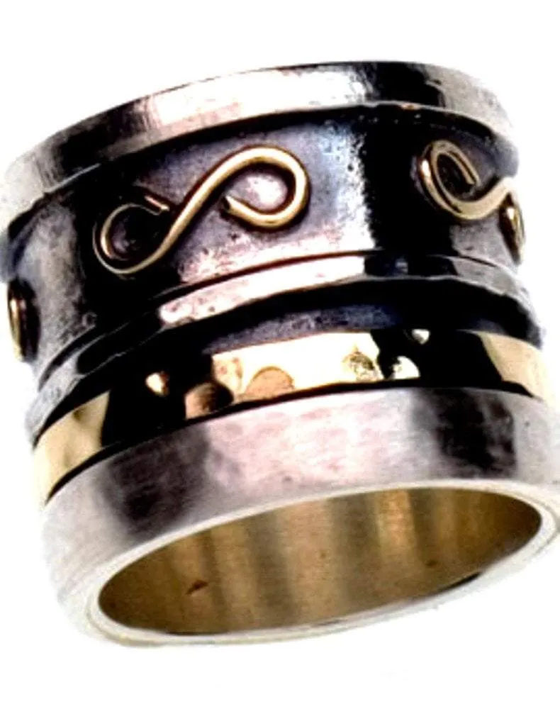 Spinner ring man / spinner ring woman / silver gold 9ct /Sterling Silver .925