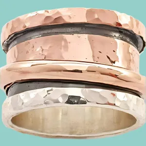 Spinner Ring  Spinning ring Sterling silver 9K Rose gold.