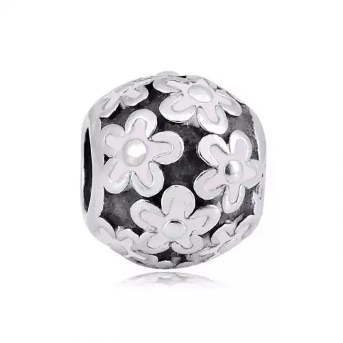 Stainless Steel Round Flower Charm