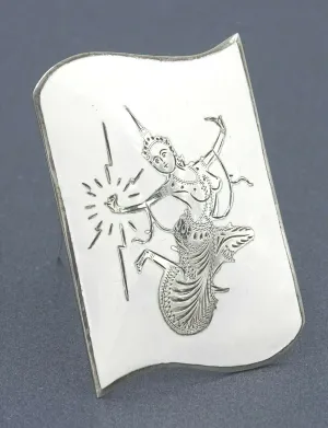 Sterling Silver White Enamel Siam Silver Brooch