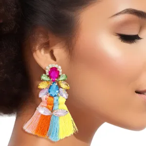 Tassel Crystal Med Earrings for Women