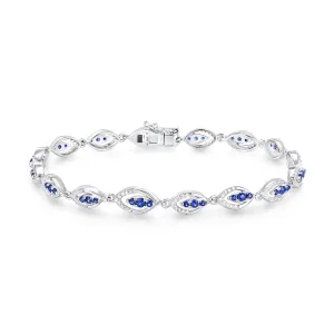 Tennis Bracelet Styled Bracelet With Sapphires & Diamonds