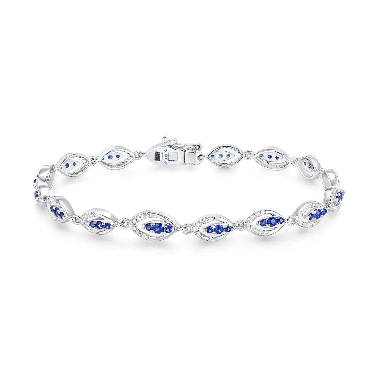 Tennis Bracelet Styled Bracelet With Sapphires & Diamonds