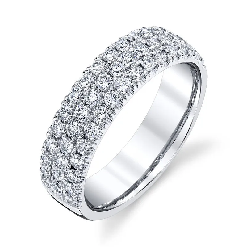 Three Row Pavé Diamond Ring