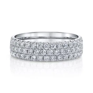 Three Row Pavé Diamond Ring