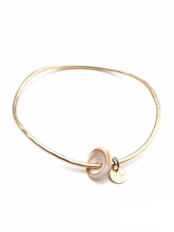 Ti Leaf Bangle - Puka Shell