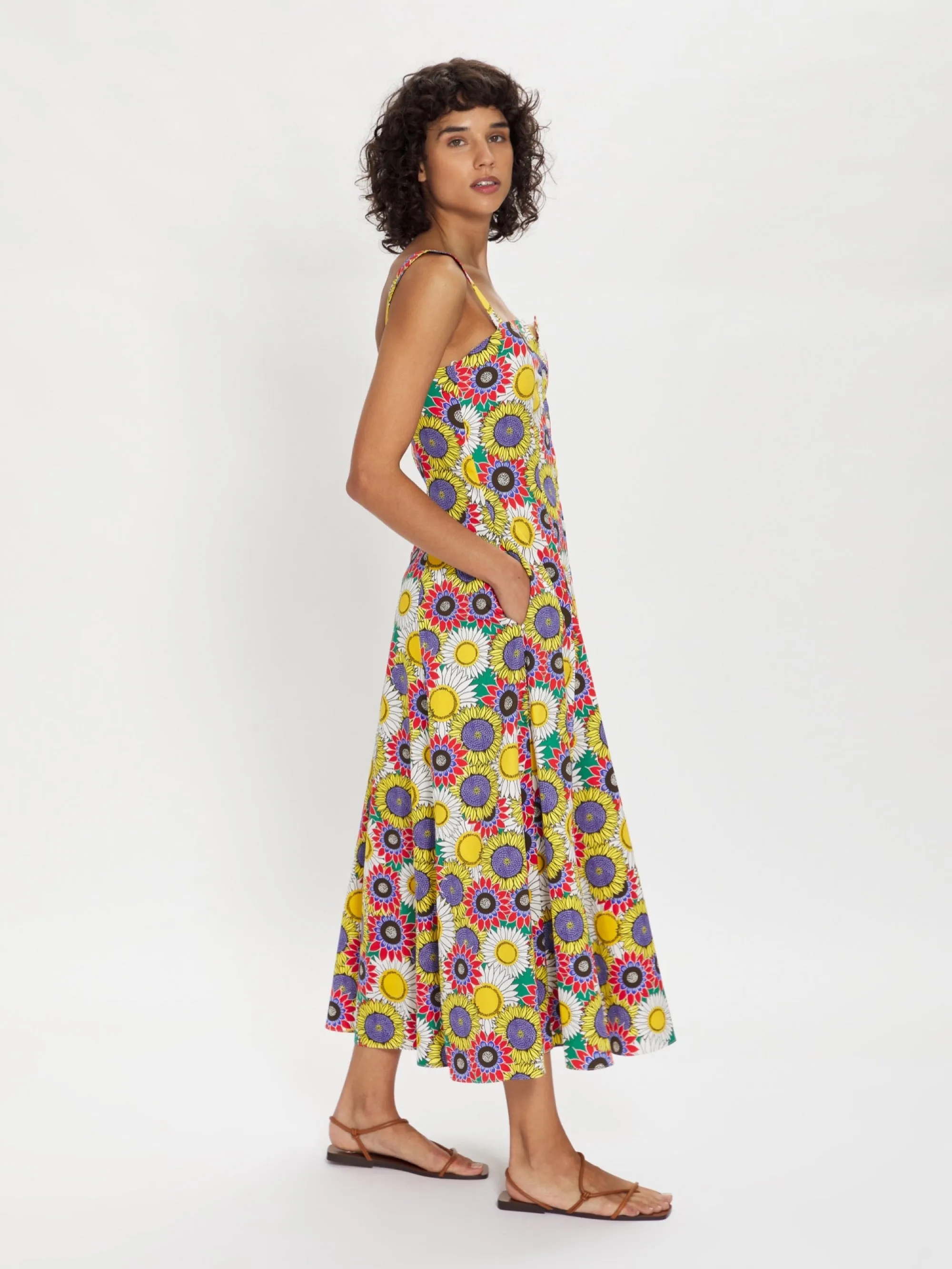 Tilda Cotton Strappy Floral Sun Dress