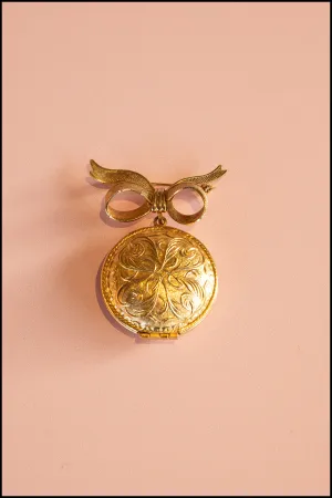 Vintage 1980s Gold Scent Locket