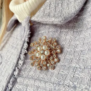 Vintage Brooch with Pearl and Crystal - As Seen with Gok