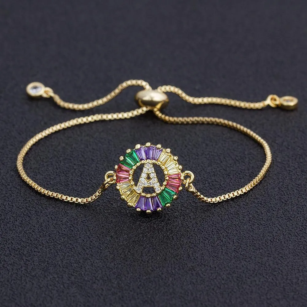 Women colourful Letter Charm Adjustable Bracelets