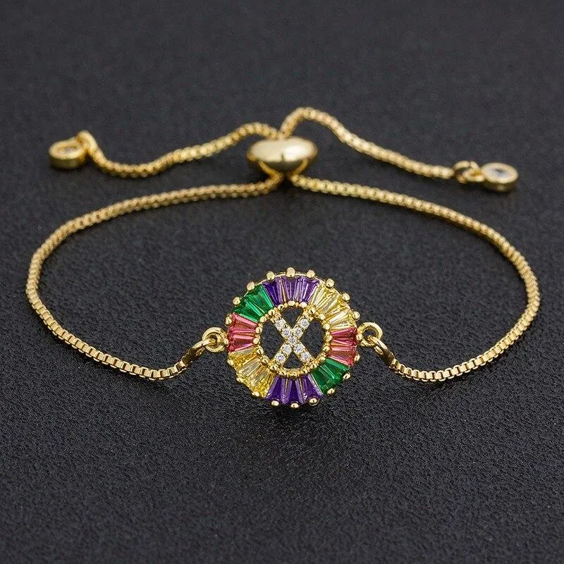 Women colourful Letter Charm Adjustable Bracelets